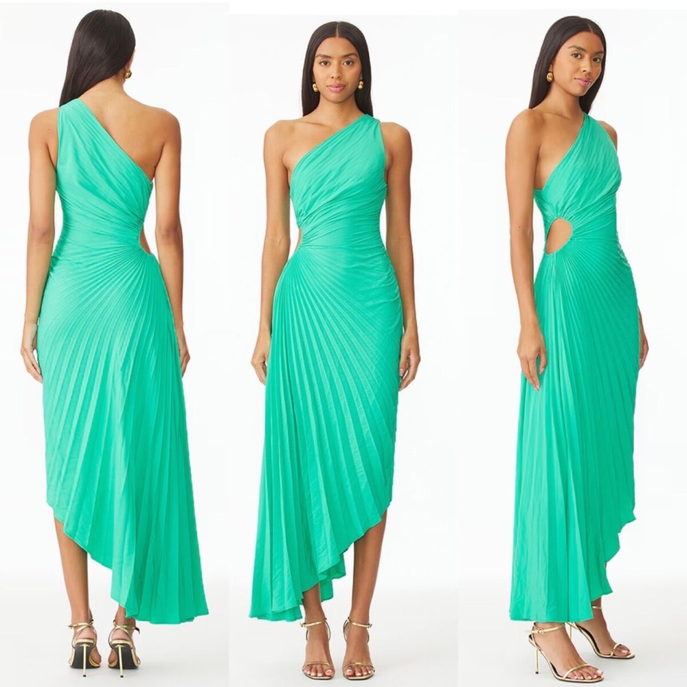 A.L.C. Delfina Asymmetric Pleated Dress